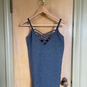 Gray Strappy Women's Top